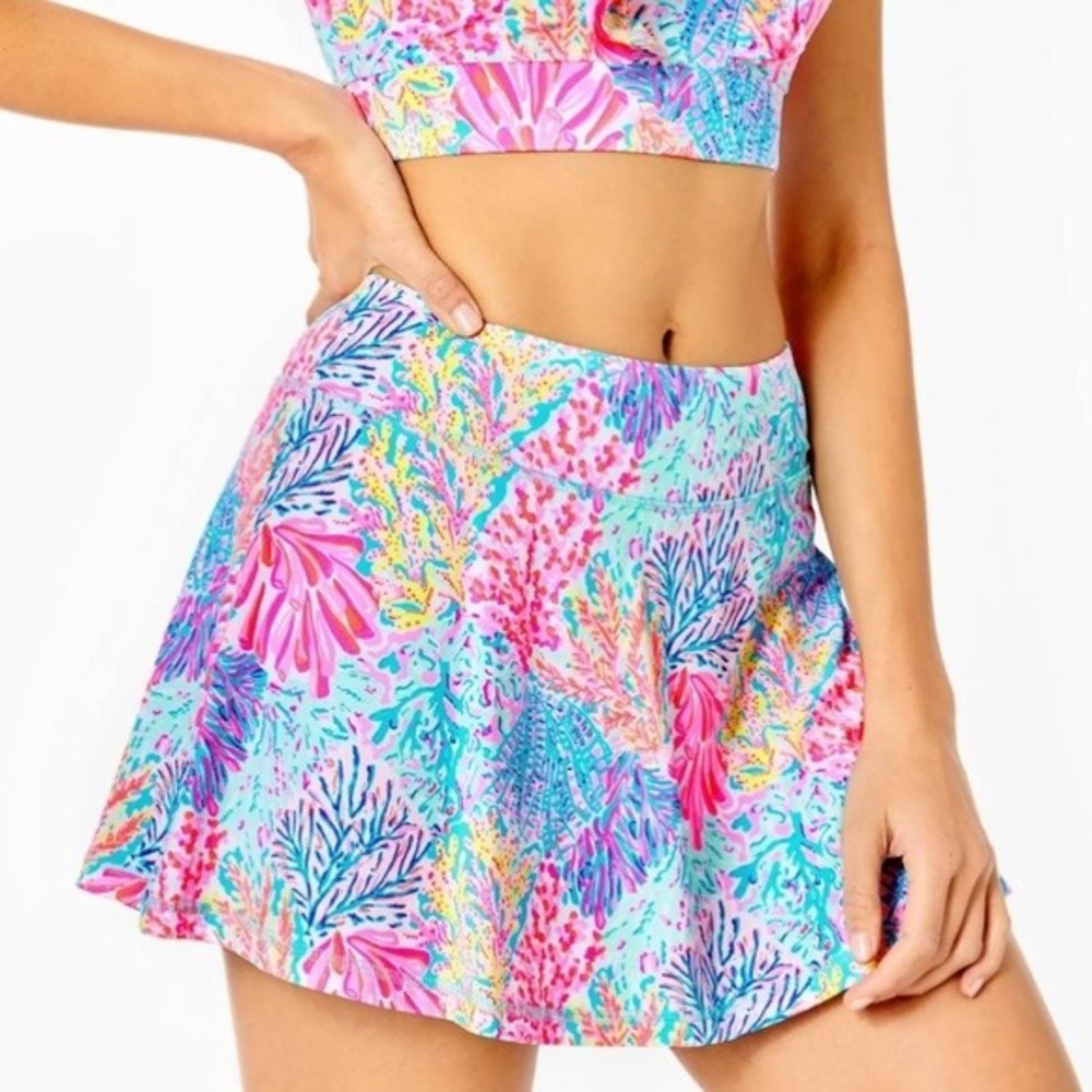 Lilly Pulitzer Luxletic Aila Splashdance Skort Skirt Athletic Shorts Bright M z0